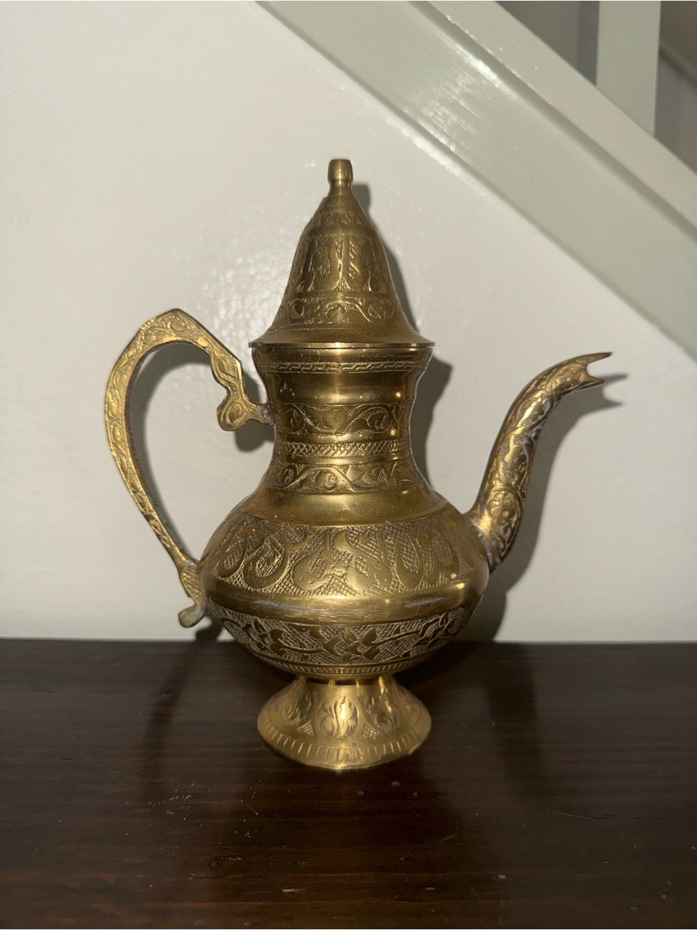 Vintage Brass Arabic Dallah Coffee Pot